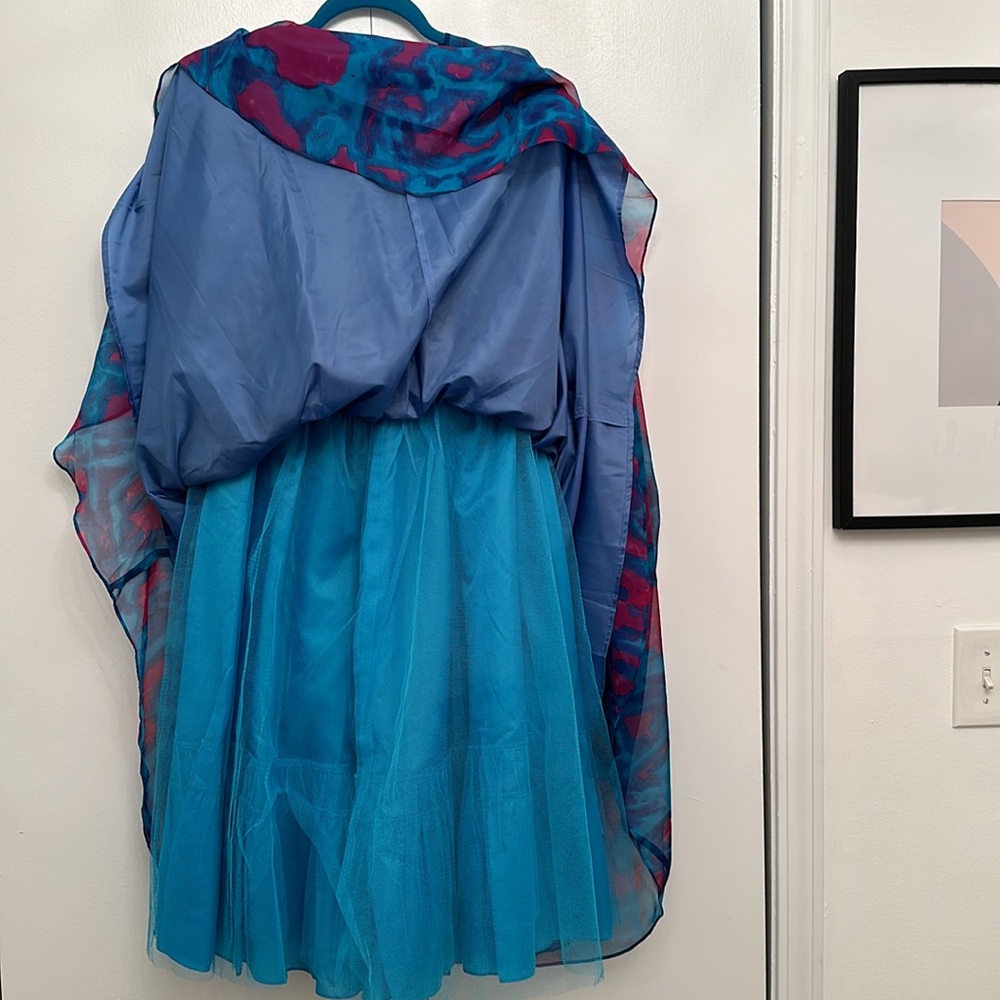 Turquoise And Fuchsia Abstract Pattern Dress - image 7